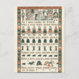 Vintag Ephemera Kinderzimmer Rhyme Postcard Postkarte