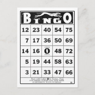 Vintag Ephemera   Vintage Bingokarte Postkarte