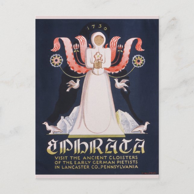 Vintag Ephrata Pennsylvania Cloisters Postkarte (Vorderseite)