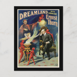 Vintag Ernest Thorn Magician Poster Postkarte