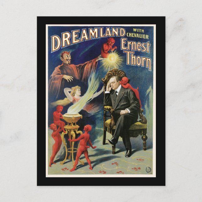Vintag Ernest Thorn Magician Poster Postkarte (Vorderseite)