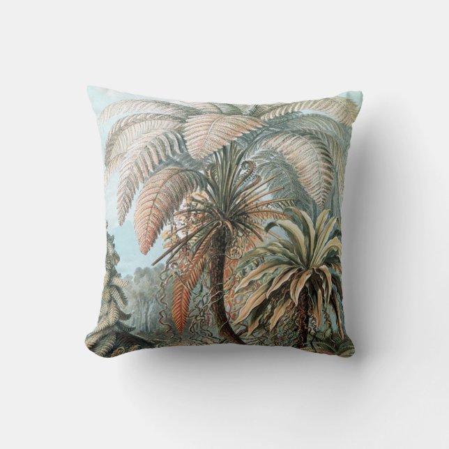 Vintag Ernst Haeckel Palm Trees Poster Kissen (Vorderseite)
