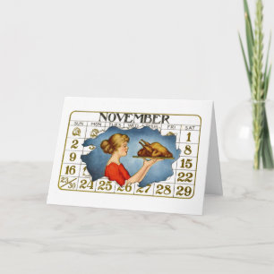 Vintag Erntedank Dinner Greeti... - Individuell an Feiertagskarte