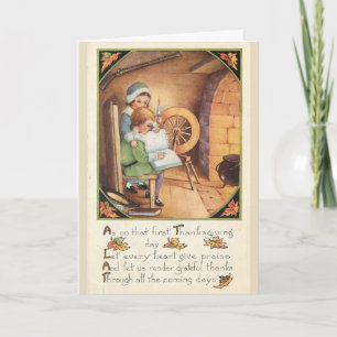 Vintag - Erntedank Lob und Dank, Feiertagskarte