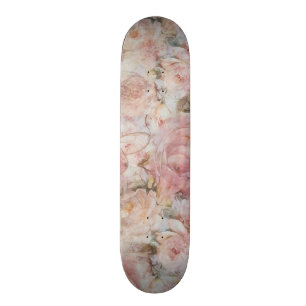 Vintag erröten Blumentypographie der rosa Collage Skateboard