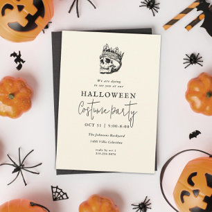 Vintag Etched Skeleton King Halloween-Party Einladung