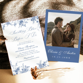 Vintag etwas Blaues vor dem Brautparty Einladung