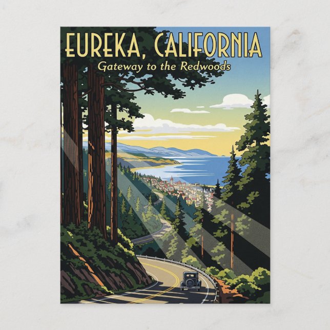 Vintag Eureka California Travel Postkarte (Vorderseite)