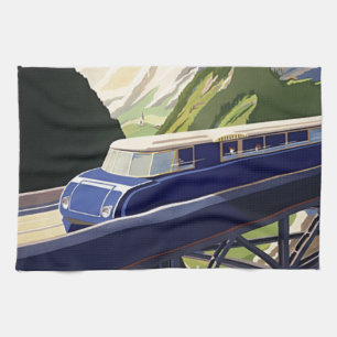 Vintag Europe Rail Travel Kitchtuch Handtuch