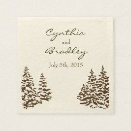 Vintag Evergreen Wedding Napkin Serviette