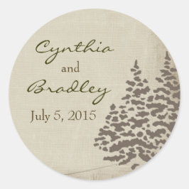 Vintag Evergreen Wedding Sticker