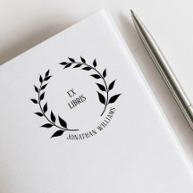 Vintag Ex Libris Laurel Wreath Custom Book