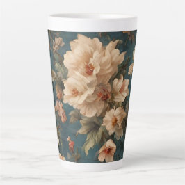 Vintag Exquisite Blume Weiß und Grün Korallenrot Milchtasse