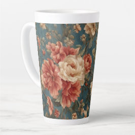 Vintag Exquisite Blume Weiß und Grün Korallenrot Milchtasse