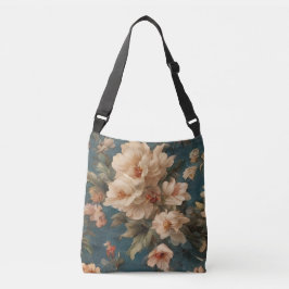 Vintag Exquisite Blume Weiß und Grün Korallenrot Tragetaschen Mit Langen Trägern