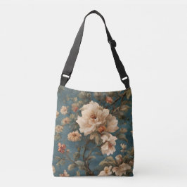 Vintag Exquisite Blume Weiß und Grün Korallenrot Tragetaschen Mit Langen Trägern