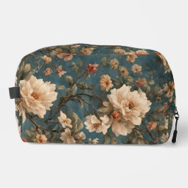 Vintag Exquisite Blume Weiß und Grün Korallenrot Waschbeutel