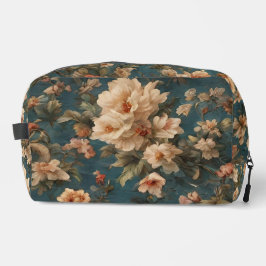 Vintag Exquisite Blume Weiß und Grün Korallenrot Waschbeutel