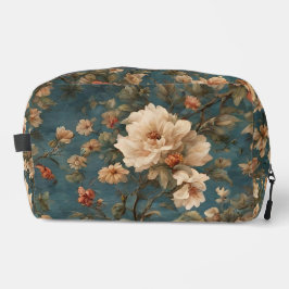 Vintag Exquisite Blume Weiß und Grün Korallenrot Waschbeutel