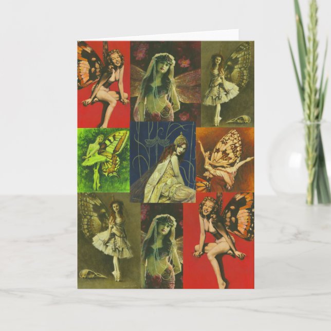 Vintag Fairies Grußkarte Karte (Vorderseite)
