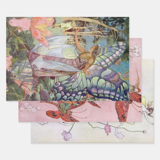 Vintag Fairy Geschenkpapier Set (Set)