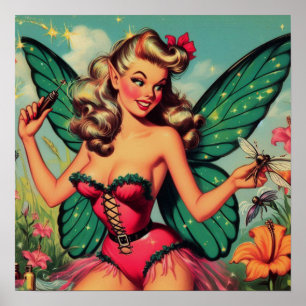 Vintag Fairy Girl Poster
