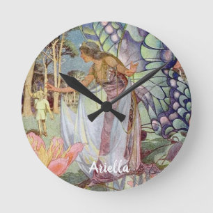 Vintag Fairy Runde Wanduhr