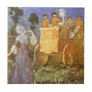 Vintag Fairy Tales Aschenputtel und Fairy Godmutte Fliese