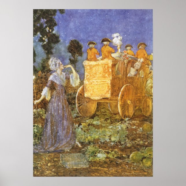 Vintag Fairy Tales Aschenputtel und Fairy Godmutte Poster (Vorne)