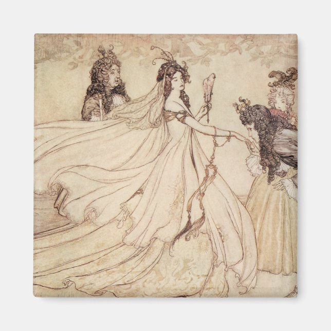 Vintag Fairy Tales, Aschenputtel von Arthur Rackha Magnet (Vorne)