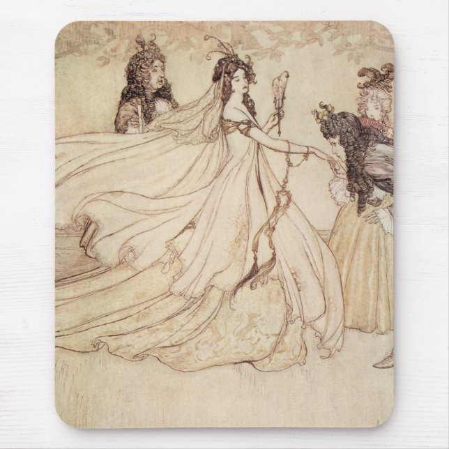 Vintag Fairy Tales, Aschenputtel von Arthur Rackha Mousepad (Vorne)