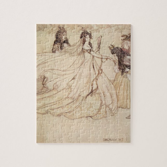 Vintag Fairy Tales, Aschenputtel von Arthur Rackha Puzzle (Vertikal)