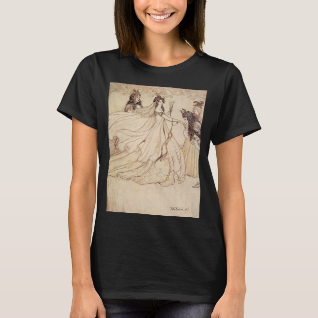 Vintag Fairy Tales, Aschenputtel von Arthur Rackha T-Shirt (Vorderseite)