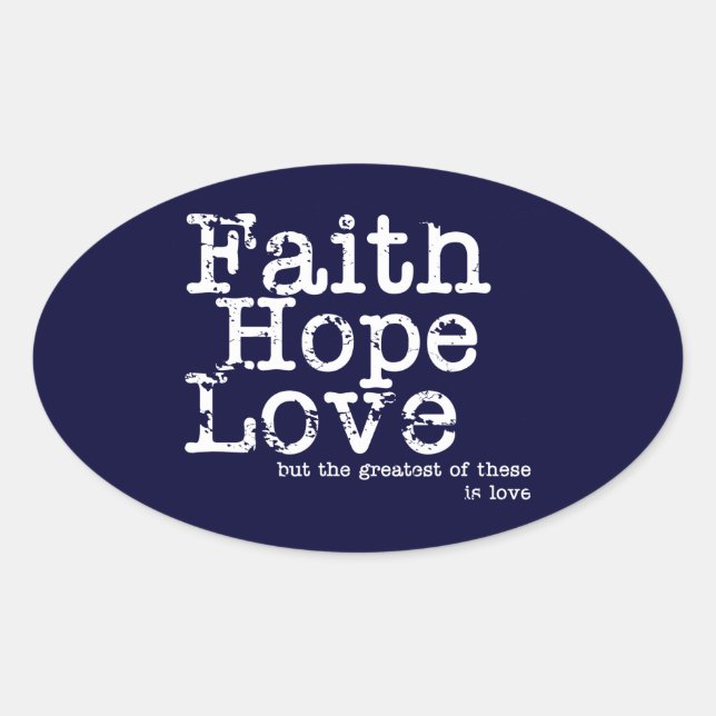 Vintag Faith Hope Liebe Stickers (Vorderseite)