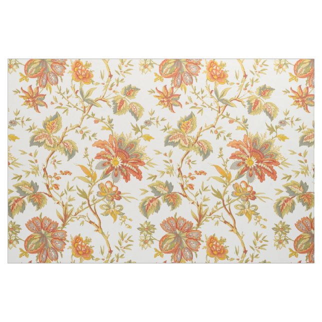 Vintag Fall Floral Blätter Orange Stoff (Yard (91,4 cm))