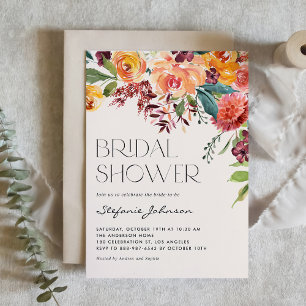 Vintag Fall Floral Bouquet Brautparty Einladung