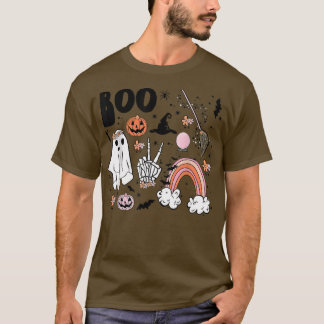 Vintag Fall Niedlicher Geister Spooky Babe Groovy T-Shirt