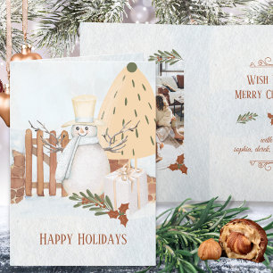 Vintag Familienname Ein Foto Weihnachtsfarbe Feiertagskarte