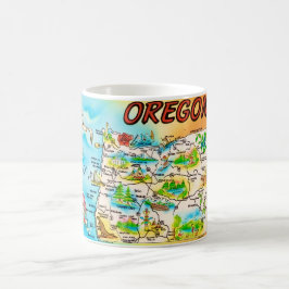 Vintag-farbige Oregon-Karte Kaffeetasse