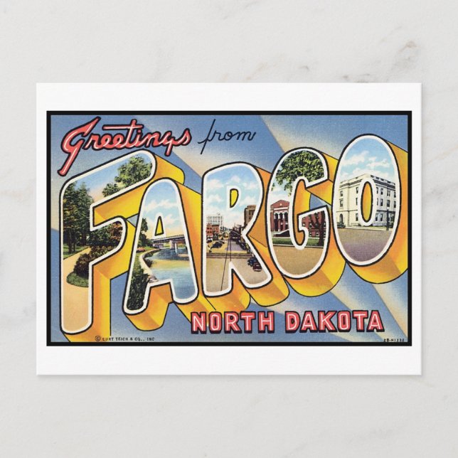 Vintag Fargo, North Dakota Postkarte (Vorderseite)