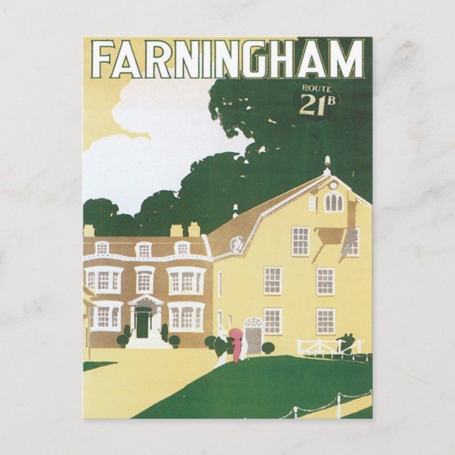 Vintag Farningham England Postkarte (Vorderseite)