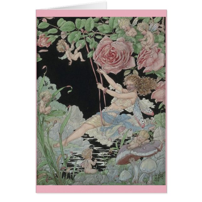 Vintag - Fee auf einem Garten-Schwingen, (Vorne)