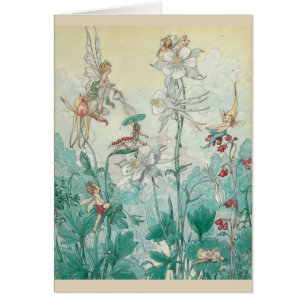 Vintag - Feen, die in einem Garten spielen,