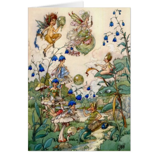 Vintag - Feen u. Blasen in einem Garten, (Vorne)