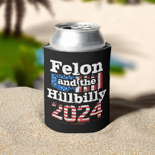 Vintag Felon & Hillbilly Trump Vance 2024 Dosenkühler