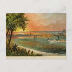 Vintag Fernandina Hafen Amelia Insel Florida Postkarte