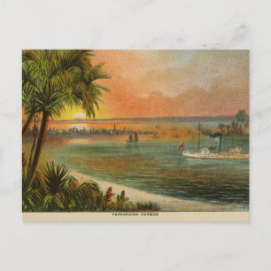 Vintag Fernandina Hafen Amelia Insel Florida Postkarte
