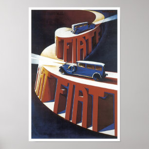 Vintag Fiat Ad Poster
