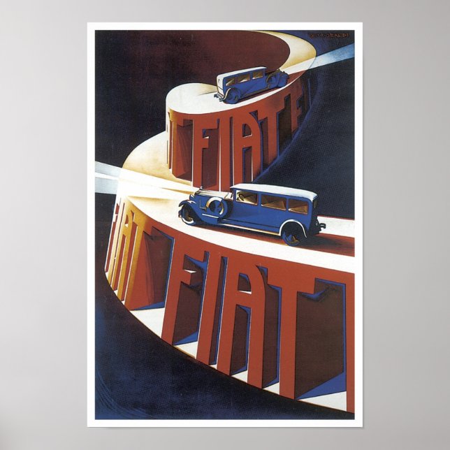 Vintag Fiat Ad Poster (Vorne)