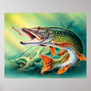 Vintag Fish Zuhause Office Wanddekor Poster